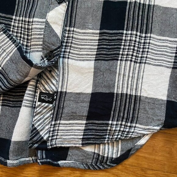 [Rails]‎ Hunter Plaid Button-Down Shirt Black and White - Picture 4 of 5